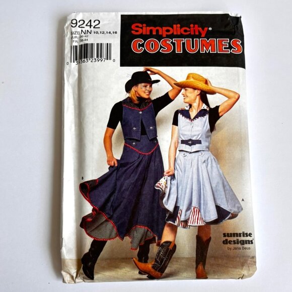 Simplicity Sewing Pattern Western Prairie Costume Skirt Size 10-16 9242 Uncut - Picture 1 of 4